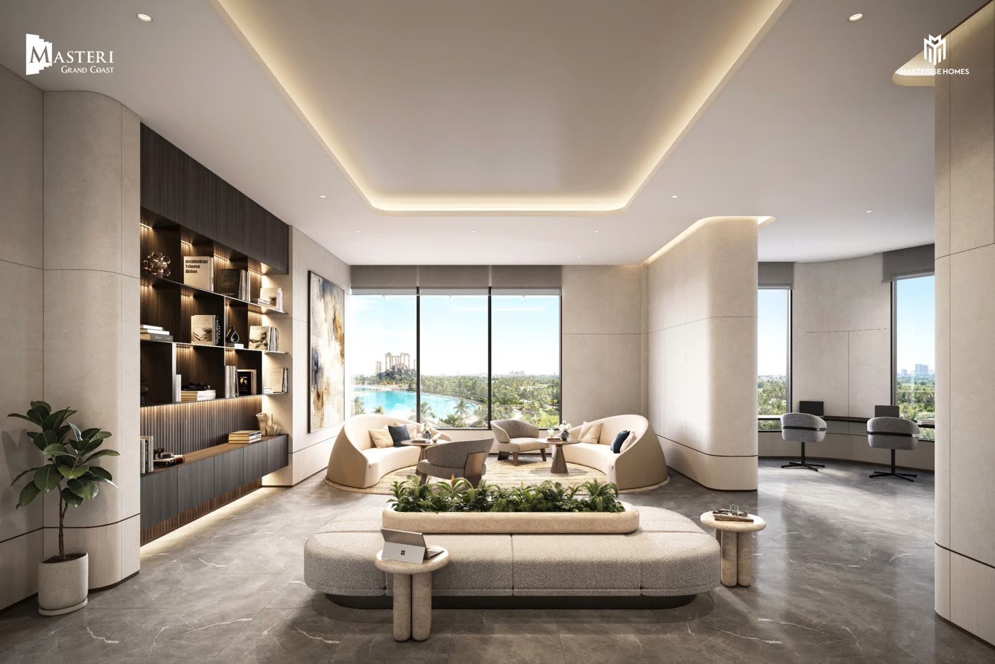Phối cảnh phòng khách căn hộ Masteri Grand Coast