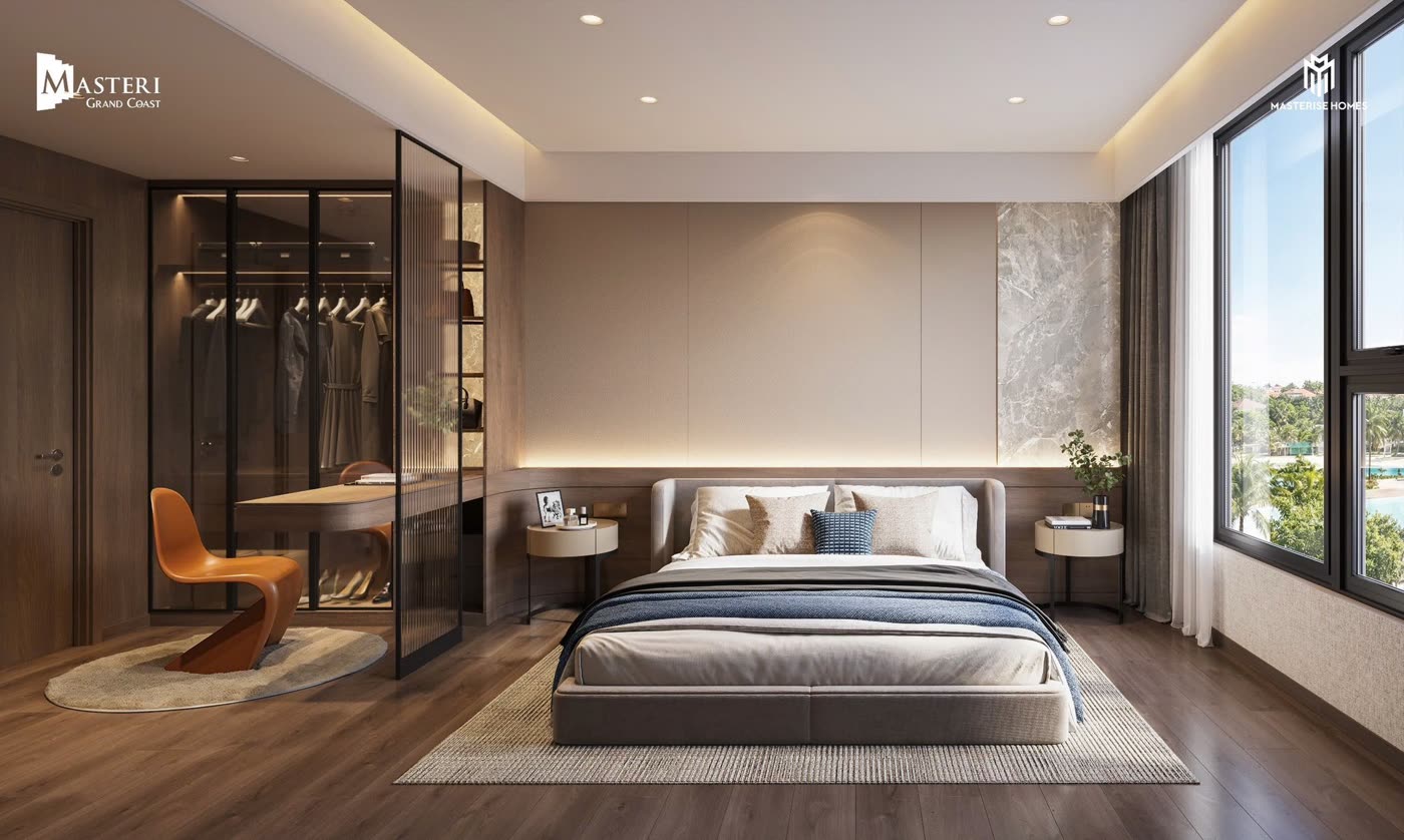 Phối cảnh phòng ngủ căn hộ Masteri Grand Coast