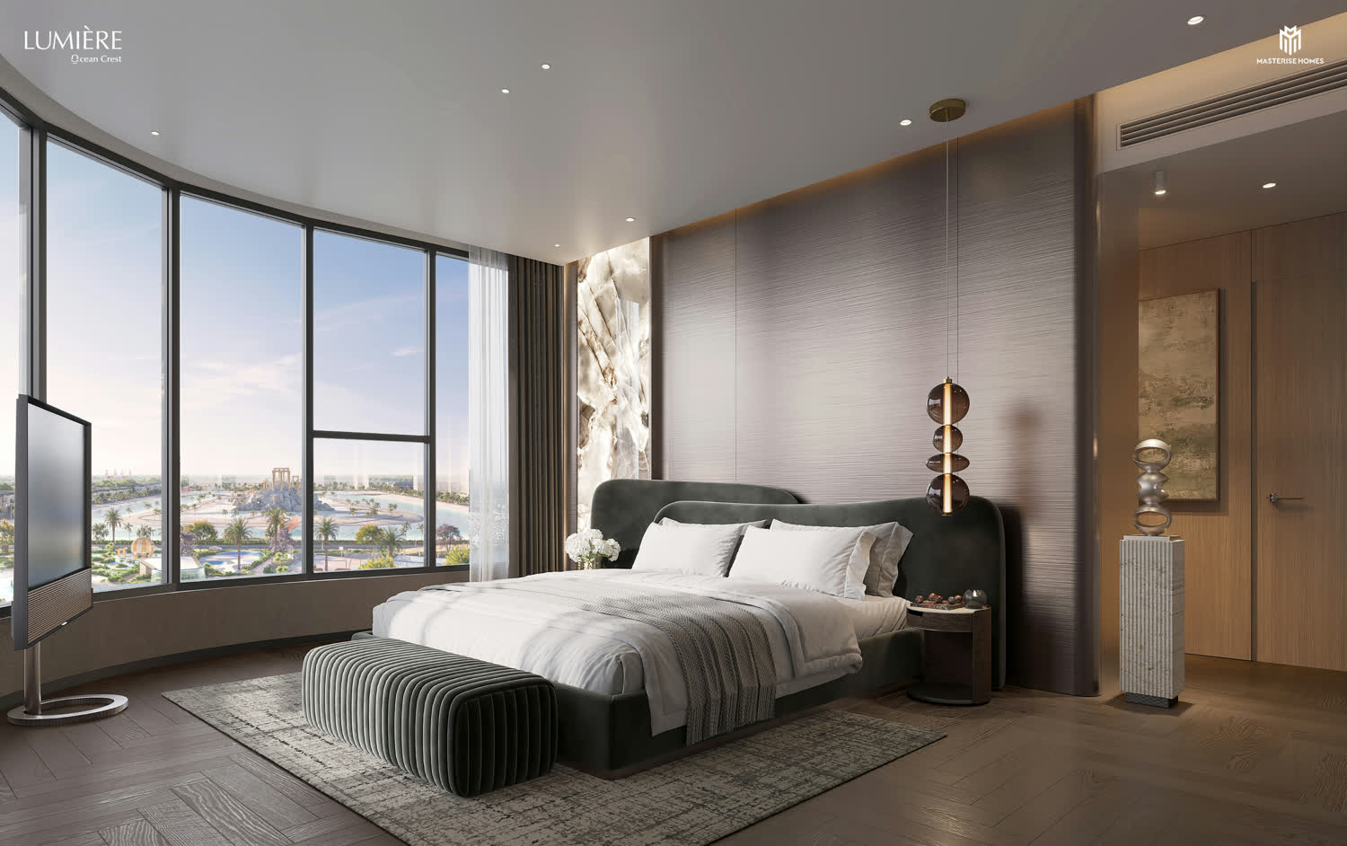 Hệ kính bo cong ở căn góc — LUMIÈRE Ocean Crest