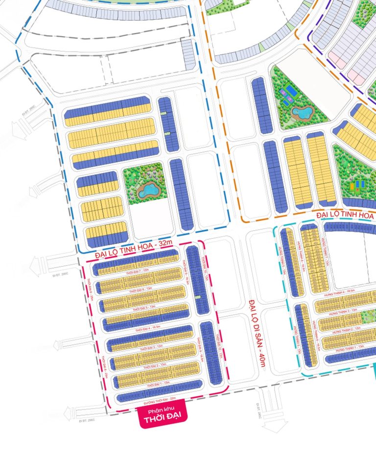 Phân khu Thời Đại — phóng to từ tổng mặt bằng giới thiệu Vinhomes King Park, bản nhận 08/10/2026